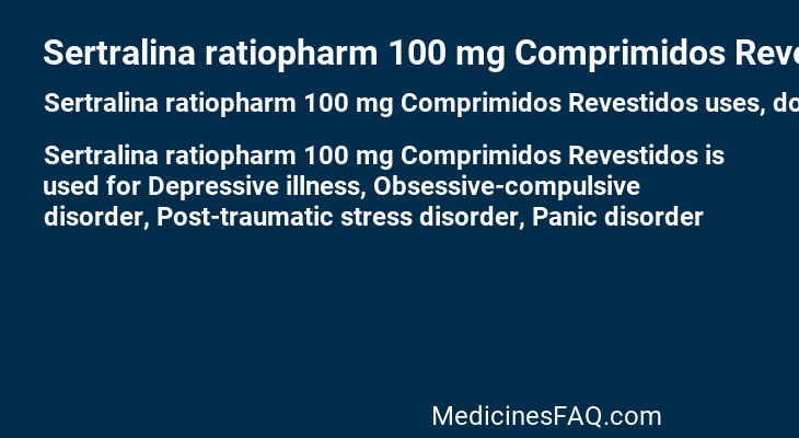 Sertralina ratiopharm 100 mg Comprimidos Revestidos