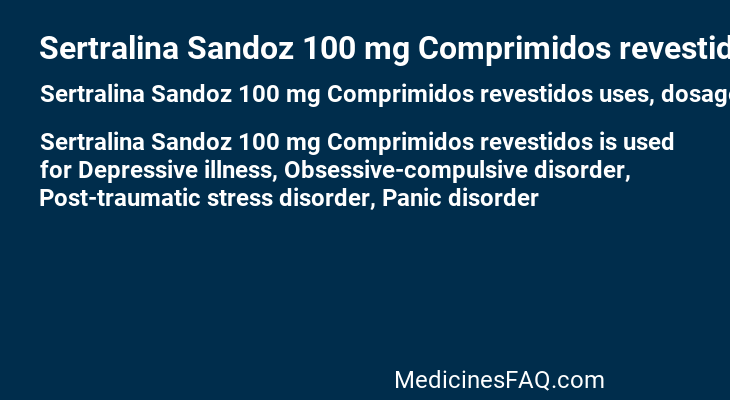 Sertralina Sandoz 100 mg Comprimidos revestidos