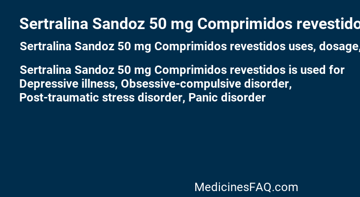 Sertralina Sandoz 50 mg Comprimidos revestidos