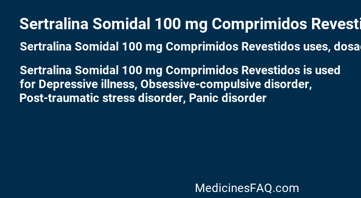 Sertralina Somidal 100 mg Comprimidos Revestidos