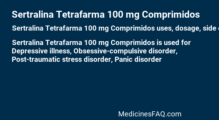 Sertralina Tetrafarma 100 mg Comprimidos