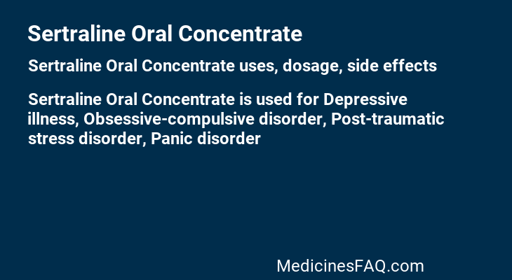 Sertraline Oral Concentrate