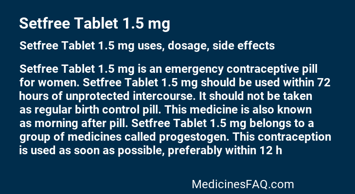 Setfree Tablet 1.5 mg
