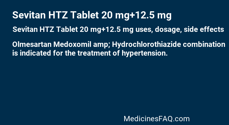 Sevitan HTZ Tablet 20 mg+12.5 mg