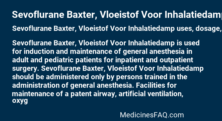 Sevoflurane Baxter, Vloeistof Voor Inhalatiedamp