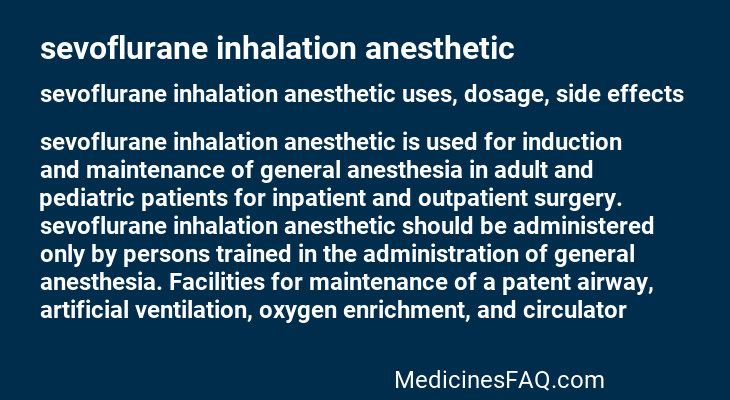 sevoflurane inhalation anesthetic