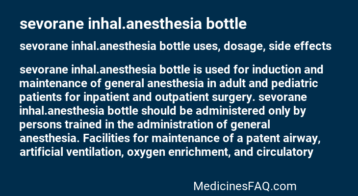 sevorane inhal.anesthesia bottle