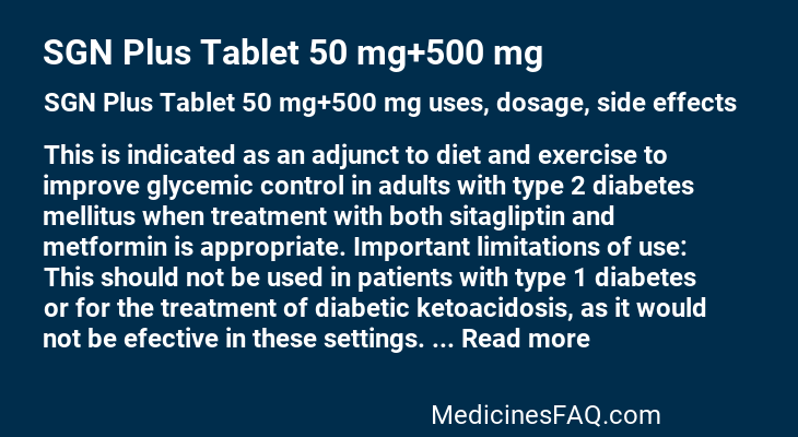 SGN Plus Tablet 50 mg+500 mg
