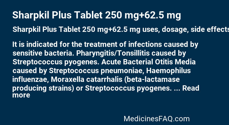 Sharpkil Plus Tablet 250 mg+62.5 mg