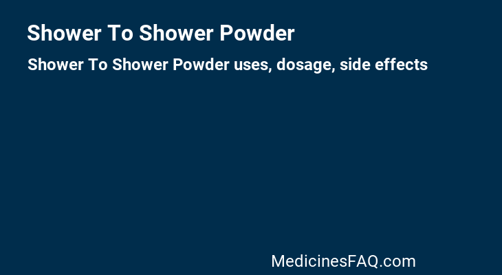 Shower To Shower Powder