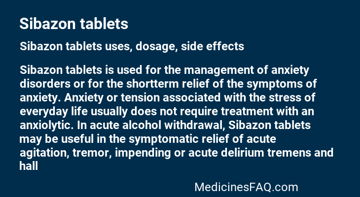 Sibazon tablets