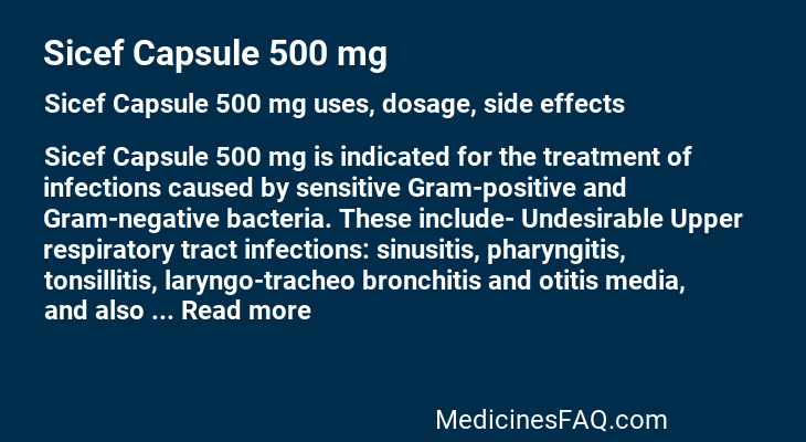 Sicef Capsule 500 mg