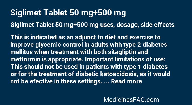 Siglimet Tablet 50 mg+500 mg