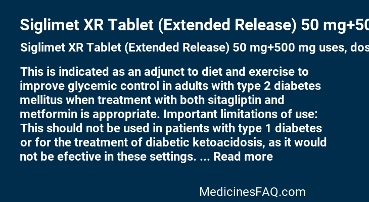 Siglimet XR Tablet (Extended Release) 50 mg+500 mg