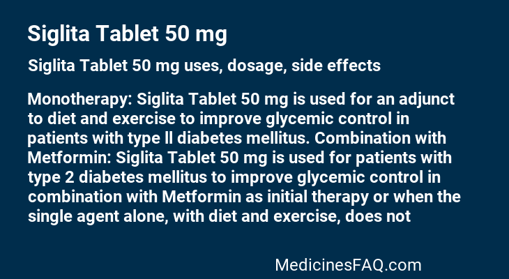 Siglita Tablet 50 mg