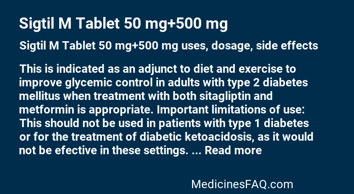 Sigtil M Tablet 50 mg+500 mg