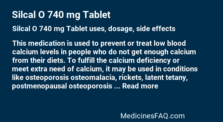 Silcal O 740 mg Tablet