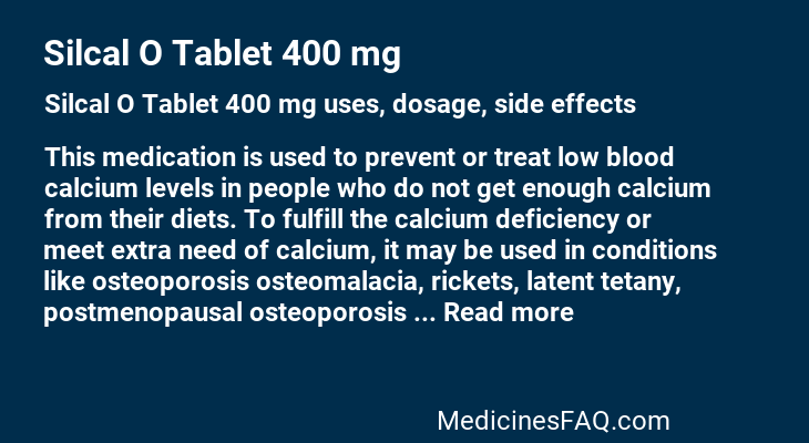 Silcal O Tablet 400 mg