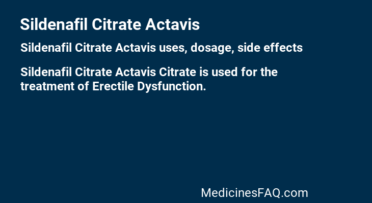 Sildenafil Citrate Actavis