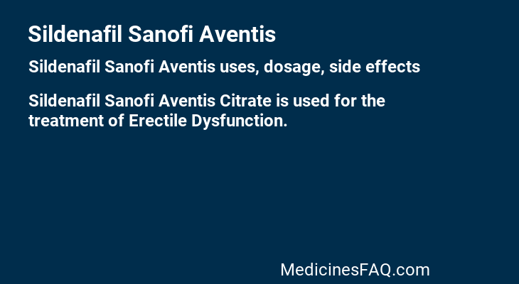 Sildenafil Sanofi Aventis