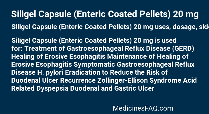Siligel Capsule (Enteric Coated Pellets) 20 mg