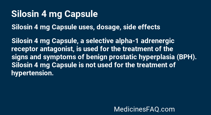 Silosin 4 mg Capsule