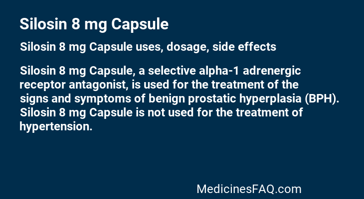 Silosin 8 mg Capsule