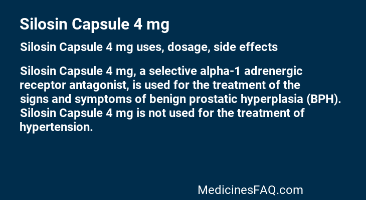 Silosin Capsule 4 mg