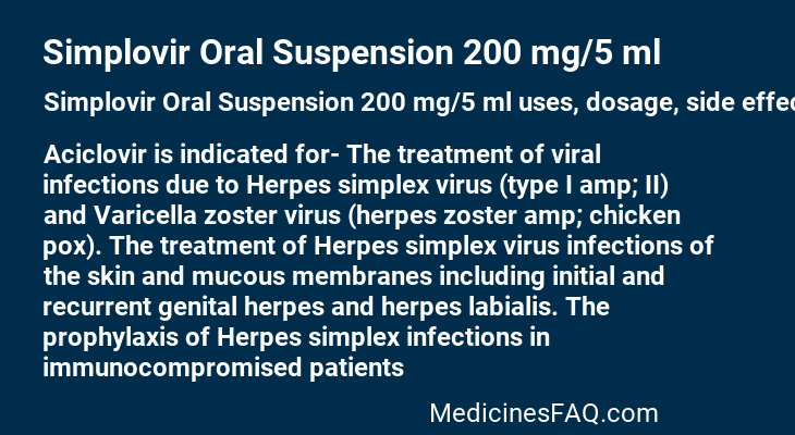 Simplovir Oral Suspension 200 mg/5 ml