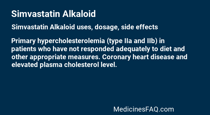 Simvastatin Alkaloid