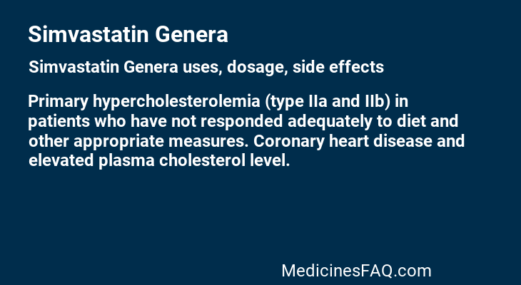 Simvastatin Genera