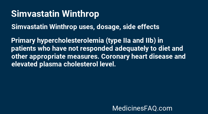 Simvastatin Winthrop