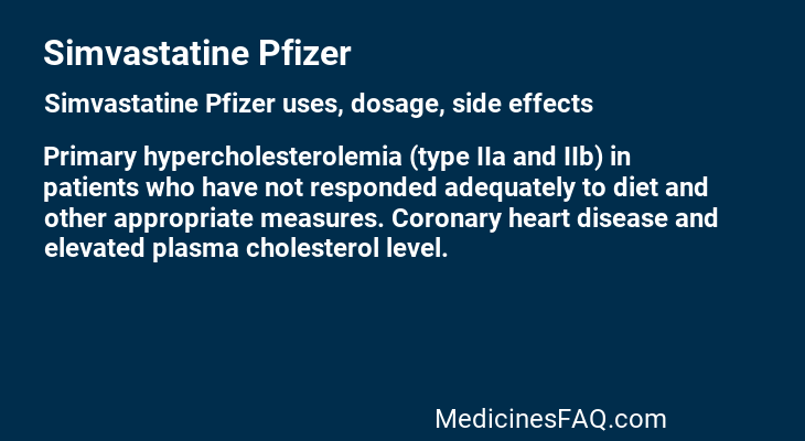 Simvastatine Pfizer