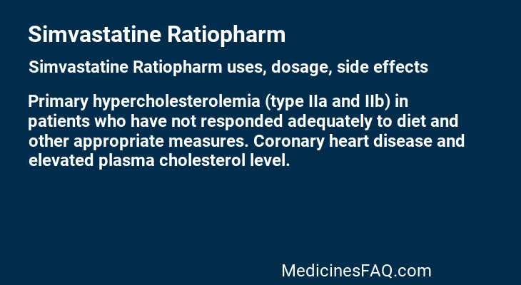 Simvastatine Ratiopharm