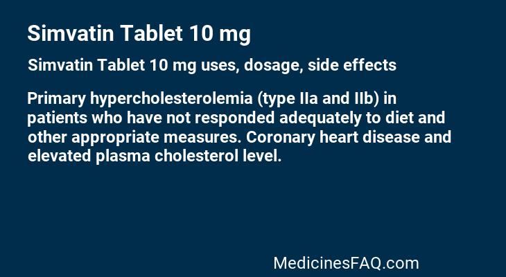 Simvatin Tablet 10 mg