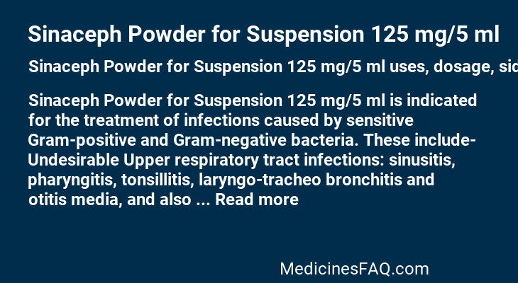 Sinaceph Powder for Suspension 125 mg/5 ml