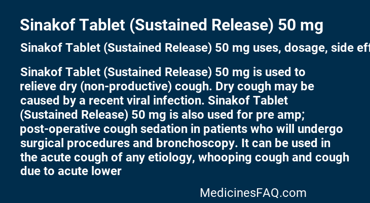 Sinakof Tablet (Sustained Release) 50 mg