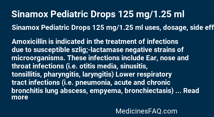 Sinamox Pediatric Drops 125 mg/1.25 ml