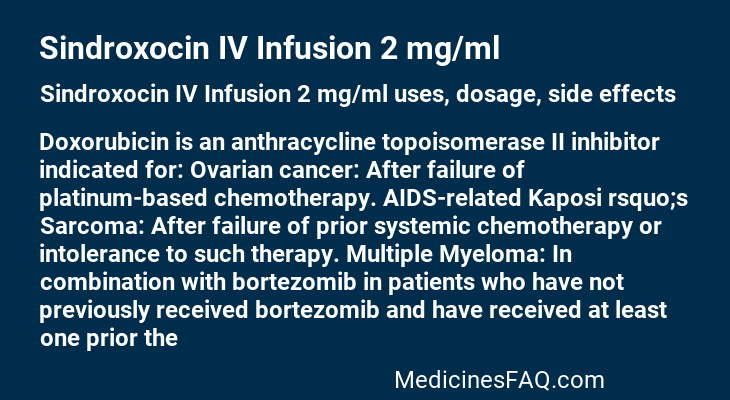 Sindroxocin IV Infusion 2 mg/ml