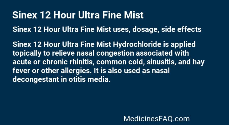 Sinex 12 Hour Ultra Fine Mist
