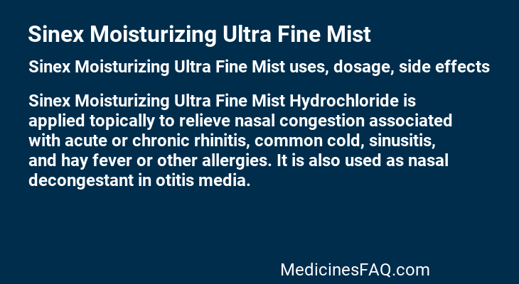 Sinex Moisturizing Ultra Fine Mist