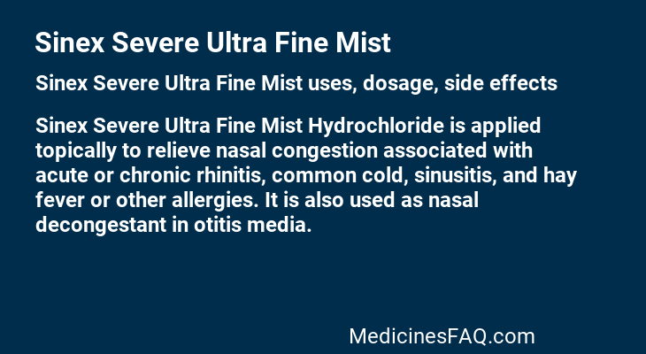 Sinex Severe Ultra Fine Mist