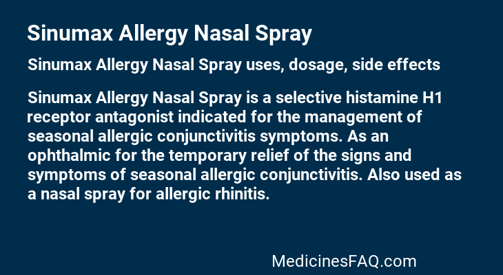 Sinumax Allergy Nasal Spray