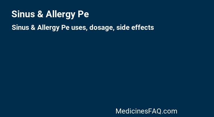 Sinus & Allergy Pe