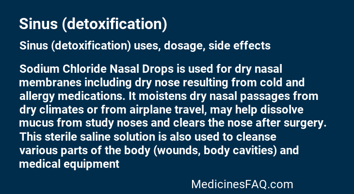 Sinus (detoxification)
