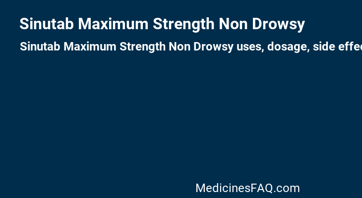 Sinutab Maximum Strength Non Drowsy