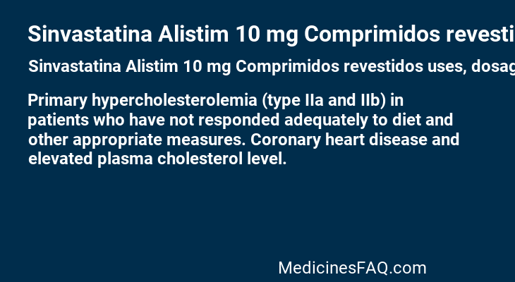 Sinvastatina Alistim 10 mg Comprimidos revestidos