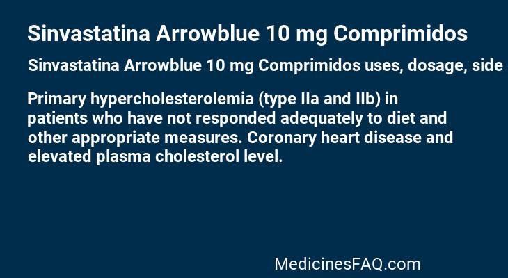 Sinvastatina Arrowblue 10 mg Comprimidos