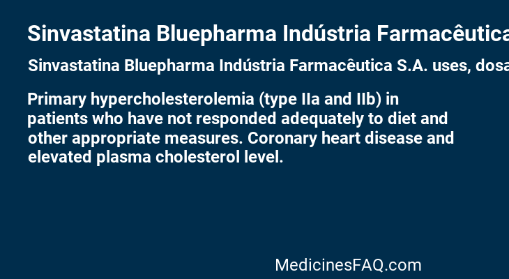 Sinvastatina Bluepharma Indústria Farmacêutica S.A.