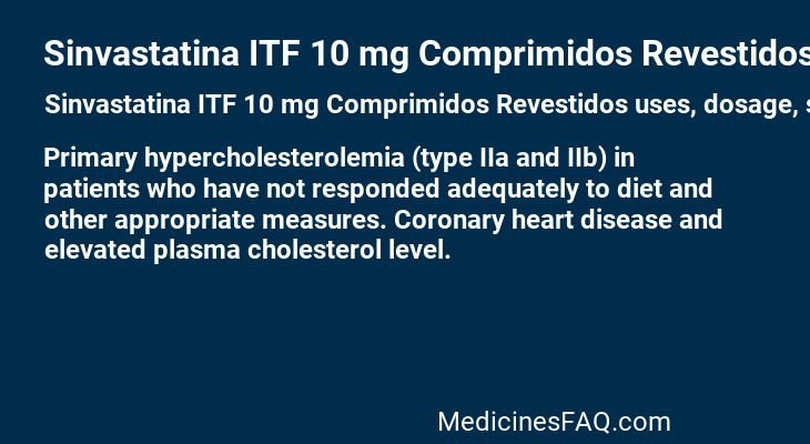 Sinvastatina ITF 10 mg Comprimidos Revestidos